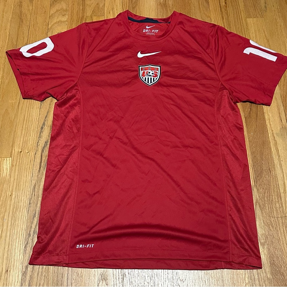 Nike USA Soccer Jersey Rare Red Dri Fit Football 2010 World Cup Mens Size L